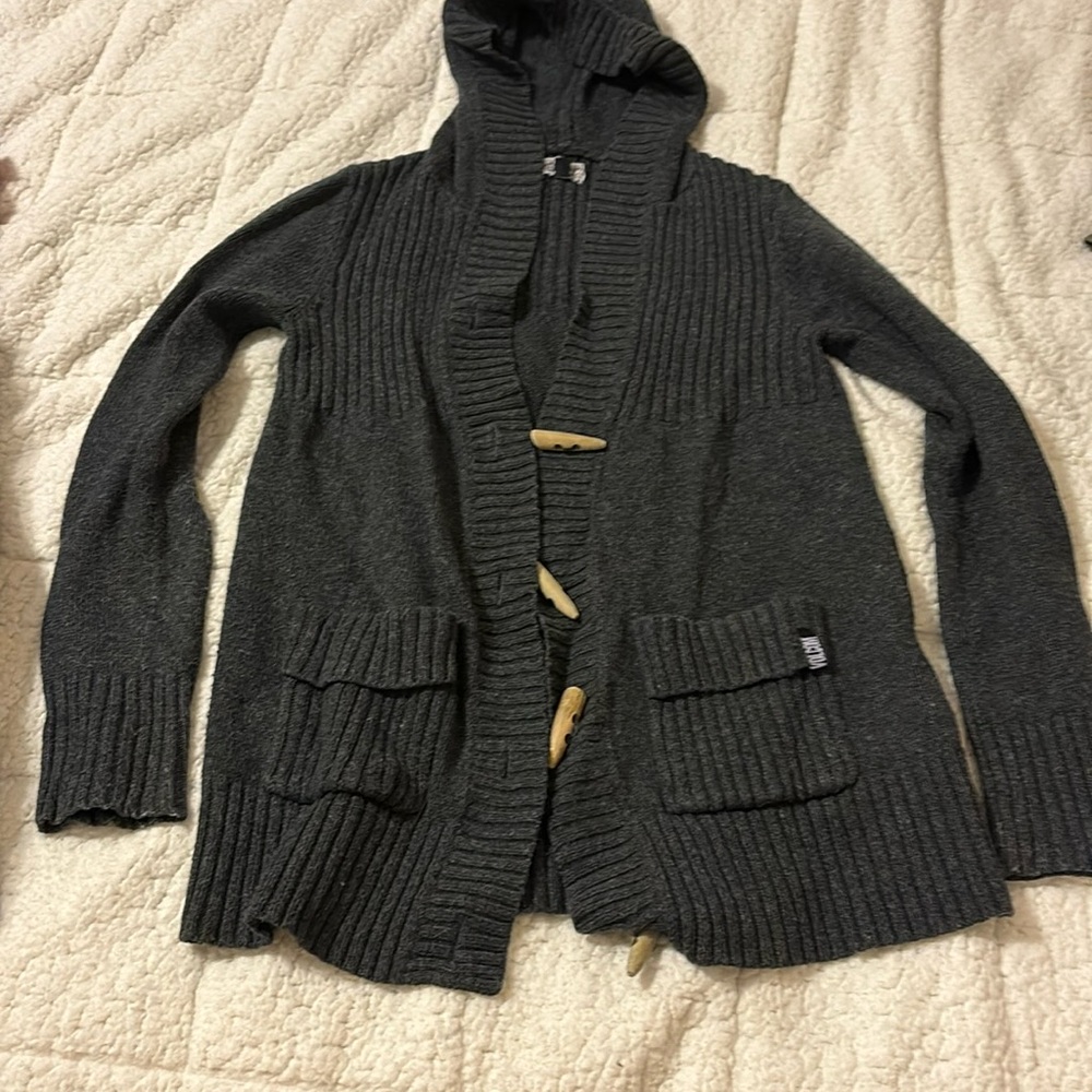 Women’s volcom hooded button up cardigan